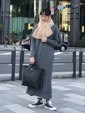 「BEAMS LIGHTS」｜「アイテム（ワンピース/ドレス）」を使った、BEAMS LIGHTS Women'sさん（レディース・162cm）の冬コーディネート