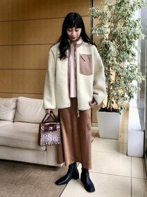 BEAMS LIGHTS ビームス ライト シープレザー ボアフリース ブルゾン 