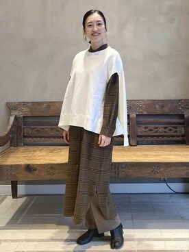「BEAMS LIGHTS」｜「アイテム（ワンピース/ドレス）」を使った、BEAMS LIGHTS Women'sさん（レディース・162cm）の冬コーディネート