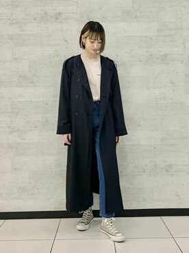 「BEAMS LIGHTS」｜「アイテム（トレンチコート）」を使った、BEAMS LIGHTS Women'sさん（レディース・158cm）の冬コーディネート