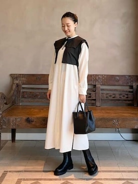 「BEAMS LIGHTS」｜「アイテム（ワンピース/ドレス）」を使った、BEAMS LIGHTS Women'sさん（レディース・162cm）の秋コーディネート
