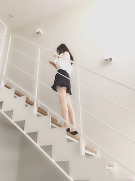 「evelyn（evelyn）のアイテム（パンツ、ブラック系）」を使った、かほさん（レディース・151cm）の冬コーディネート