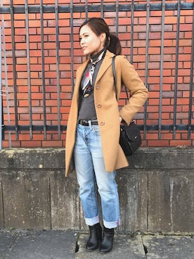 「GORGE（ゴージ）のアイテム（シューズ）」を使った、KURUMIさん（レディース・158cm）の冬コーディネート