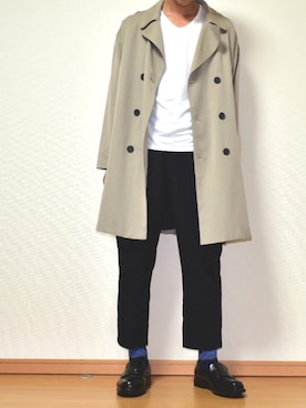 「EMMA  CLOTHES」｜「アイテム（トレンチコート）」を使った、kaasuke🐾さん（メンズ・179cm）の秋コーディネート