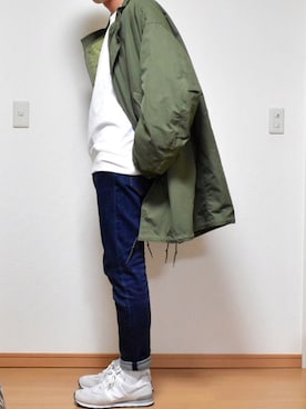 「PUBLUX（パブリュクス）のアイテム（モッズコート）」を使った、kaasuke🐾さん（メンズ・179cm）の冬コーディネート