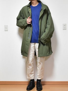 「PUBLUX（パブリュクス）のアイテム（モッズコート）」を使った、kaasuke🐾さん（メンズ・179cm）の冬コーディネート