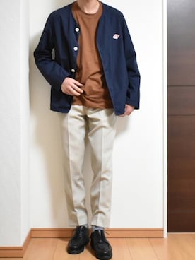 「Paraboot」｜「アイテム（ノーカラージャケット）」を使った、kaasuke🐾さん（メンズ・179cm）の冬コーディネート