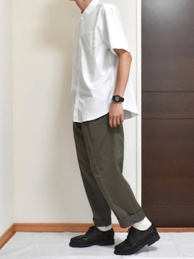 「MHL.」｜「アイテム（その他シューズ）」を使った、kaasuke🐾さん（メンズ・180cm）の夏コーディネート
