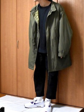 「PUBLUX（パブリュクス）のアイテム（モッズコート）」を使った、kaasuke🐾さん（メンズ・180cm）の冬コーディネート