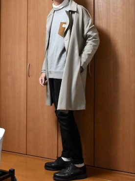 「UNIQLO（ユニクロ）のタートルネックT（長袖）（Tシャツ/カットソー）」を使った、kaasuke🐾さん（メンズ・180cm）の冬コーディネート