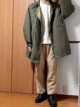 「レースアップシューズ」｜「アイテム（モッズコート）」を使った、kaasuke🐾さん（メンズ・180cm）の冬コーディネート