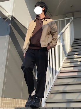 「Lee（リー）のアイテム（ブルゾン）」を使った、kaasuke🐾さん（メンズ・180cm）の春コーディネート