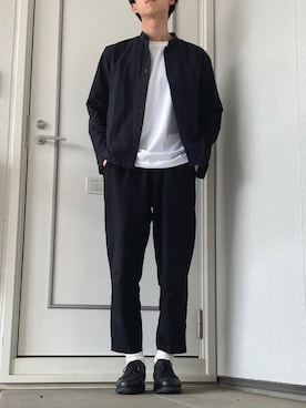 「ノーカラーシャツ」｜「アイテム（その他シューズ）」を使った、kaasuke🐾さん（メンズ・180cm）の春コーディネート