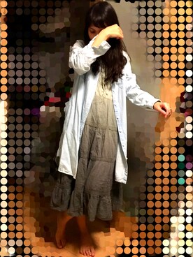 「くつした」｜「アイテム（シャツワンピース）」を使った、さいとうみきさん（レディース・157cm）の夏コーディネート