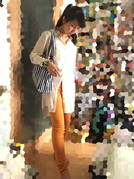 「ポニーテール」｜「アイテム（シャツワンピース）」を使った、さいとうみきさん（レディース・157cm）の夏コーディネート