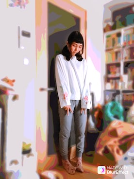 「wearhalloween2017」｜「アイテム（スウェット）」を使った、さいとうみきさん（レディース・157cm）の秋コーディネート
