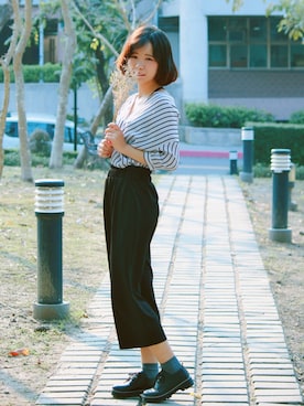 「アイテム（ブーティ）」を使った、可萊爾さん（レディース・160cm・10代）の春コーディネート