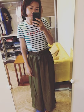 「mamafashion」｜「アイテム（パンツ）」を使った、Rainy Gungさん（レディース・171cm）の秋コーディネート