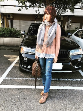 「mamafashion」｜「アイテム（バッグ）」を使った、Rainy Gungさん（レディース・170cm）の冬コーディネート