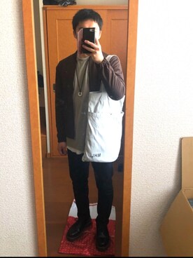 「MHL.」｜「アイテム（ブルゾン）」を使った、masaさん（メンズ・170cm）の春コーディネート