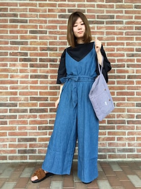 「BACK NUMBER（バックナンバー）のアイテム（つなぎ/オールインワン）」を使った、Rina Nakaguroさん（レディース・155cm）の春コーディネート