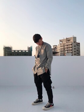 「wisdom（ウィズダム）のアイテム（トップス）」を使った、voyagebさん（メンズ・172cm）の秋コーディネート