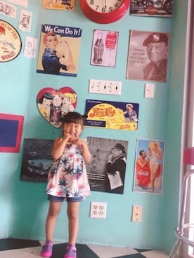 「グアム」｜「アイテム（サロペット/オーバーオール）」を使った、ottiii//9歳さん（キッズ・100cm）の秋コーディネート