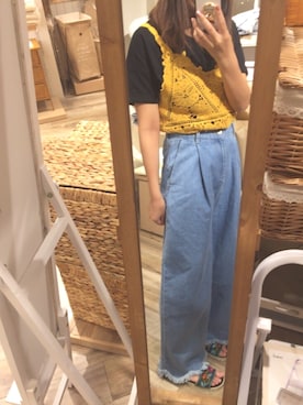 「アイテム（チューブトップ）」を使った、ばななさん（レディース・159cm・10代）の夏コーディネート