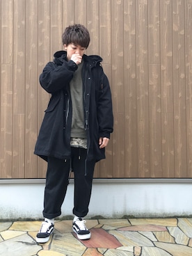 「オールドスクール」｜「アイテム（モッズコート）」を使った、タイへーさん（メンズ・170cm）の冬コーディネート