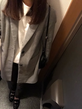 「RAY CASSIN（レイカズン）のアイテム（チェスターコート）」を使った、saki.さん（レディース・164cm）の冬コーディネート
