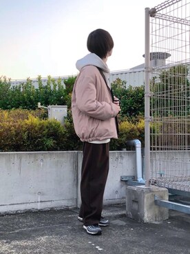 「JUNRED（ジュンレッド）のアイテム（MA-1）」を使った、カズヤさん（メンズ・170cm）の冬コーディネート