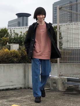 「JUNRED（ジュンレッド）のアイテム（マウンテンパーカー）」を使った、カズヤさん（メンズ・170cm）の冬コーディネート