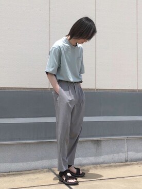 「JUNRED（ジュンレッド）のアイテム（サンダル）」を使った、カズヤさん（メンズ・170cm）の夏コーディネート
