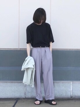 「JUNRED（ジュンレッド）のアイテム（サンダル）」を使った、カズヤさん（メンズ・170cm）の夏コーディネート