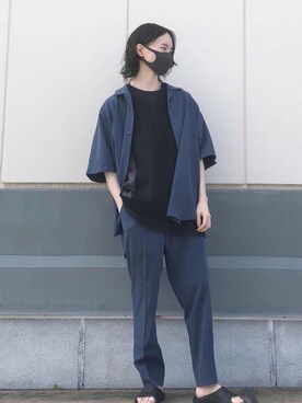 「JUNRED（ジュンレッド）のアイテム（その他トップス）」を使った、カズヤさん（メンズ・170cm）の夏コーディネート