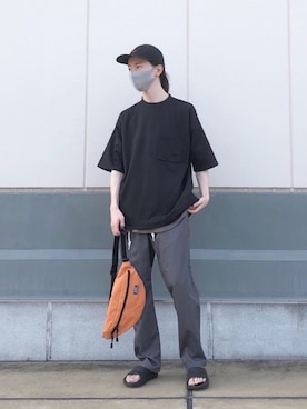 「JUNRED（ジュンレッド）のアイテム（チノパンツ）」を使った、カズヤさん（メンズ・170cm）の夏コーディネート