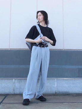 「たすき掛け」｜「アイテム（ブルゾン）」を使った、カズヤさん（メンズ・170cm）の夏コーディネート