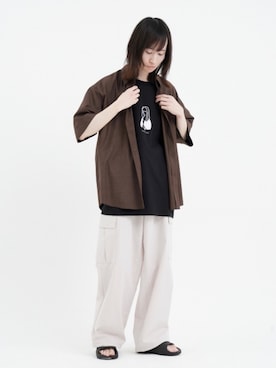 「JUNRED（ジュンレッド）のアイテム（サンダル）」を使った、カズヤさん（メンズ・170cm）の夏コーディネート