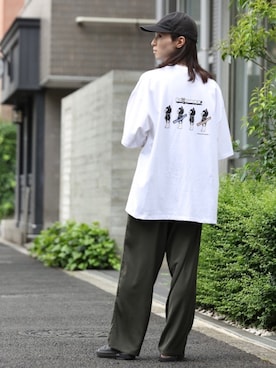 「JUNRED（ジュンレッド）のアイテム（サンダル）」を使った、カズヤさん（メンズ・170cm）の夏コーディネート