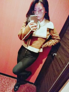 「黒髪」｜「アイテム（ブルゾン）」を使った、MAYURIさん（レディース・155cm）の冬コーディネート