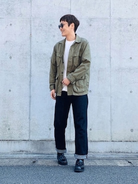「URBAN RESEARCH（アーバンリサーチ）のアイテム（ミリタリージャケット）」を使った、87さん（メンズ・170cm）の春コーディネート