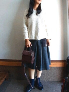 「IENA（イエナ）のSANELIA ノースリーブシャツ◆（シャツ/ブラウス）」を使った、megumins1126さん（レディース・161cm）の冬コーディネート