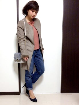 「URBAN RESEARCH Sonny Label（アーバンリサーチサニーレーベル）のアイテム（ムートンコート）」を使った、Taiyou（たいよう）さん（レディース・154cm）の冬コーディネート