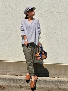 「GOSH(ゴッシュ)のアイテム」を使った、Taiyou(たいよう)さん(レディース・154cm)の春コーディネート