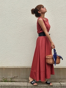 「coche et coche（コシュエコシュ）のアイテム」を使った、Taiyou（たいよう）さん（レディース・154cm）の夏コーディネート