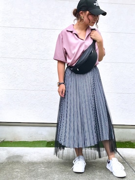 「Desigual（デシグアル）のアイテム（スニーカー）」を使った、Taiyou（たいよう）さん（レディース・154cm）の夏コーディネート