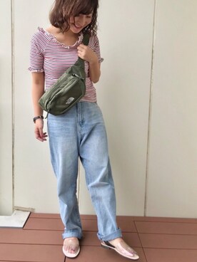 「アプレジュール」｜「アイテム（ボディバッグ/ウエストポーチ）」を使った、Taiyou（たいよう）さん（レディース・154cm）の春コーディネート