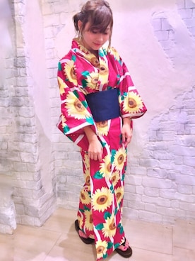 「GRL」｜「アイテム（浴衣）」を使った、Taiyou（たいよう）さん（レディース・154cm）の夏コーディネート