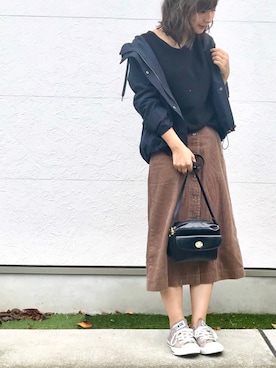 「ワッフル」｜「アイテム（マウンテンパーカー）」を使った、Taiyou（たいよう）さん（レディース・154cm）の秋コーディネート