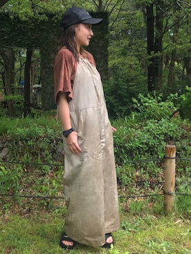 「14+（イチヨンプラス）のUSAコットンキャップ（キャップ）」を使った、Taiyou（たいよう）さん（レディース・152cm）の春コーディネート